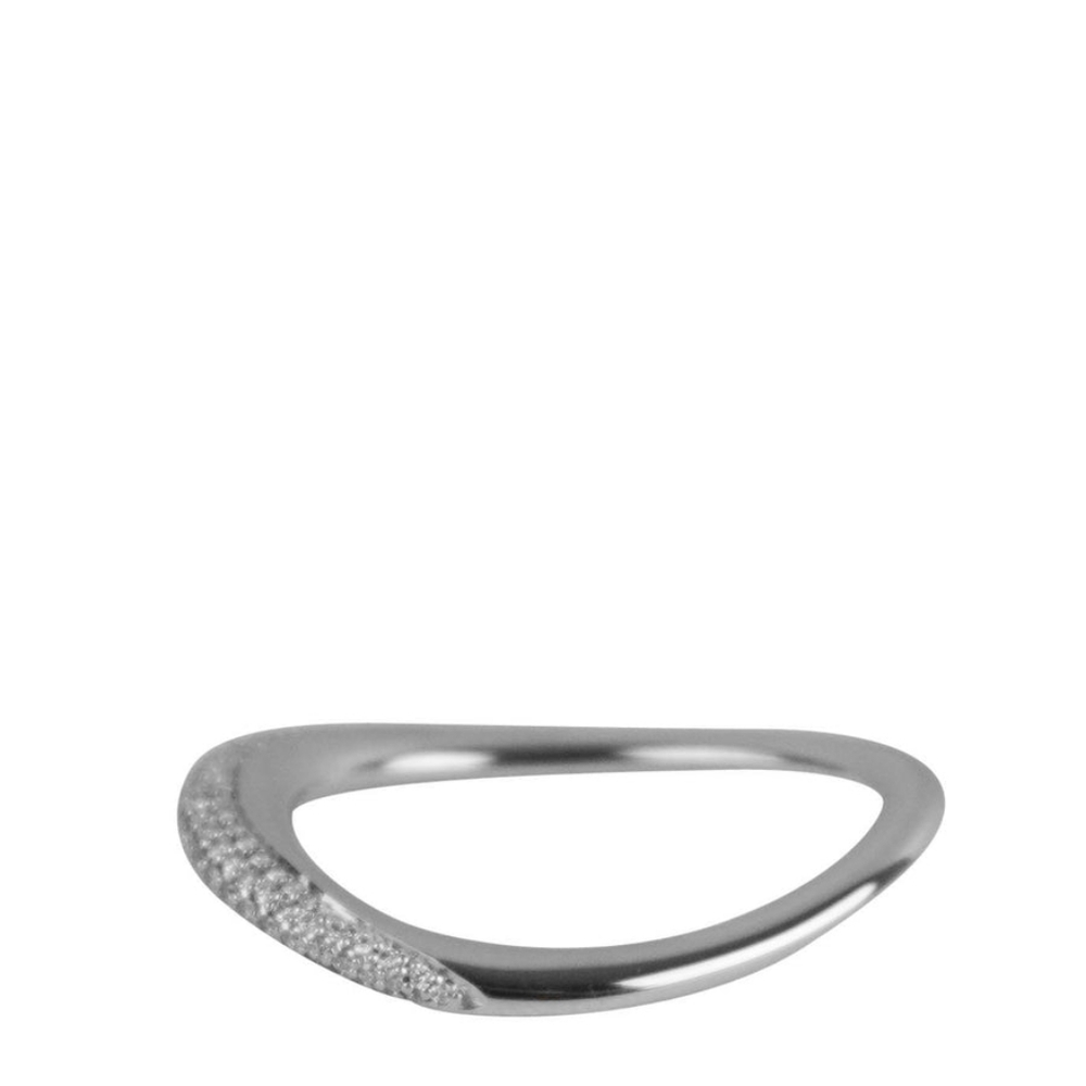 Nib Georg Jensen Offspring Pave Diamond Silver Ring In Silver Sz 8/8.5 - Picture 3 of 4